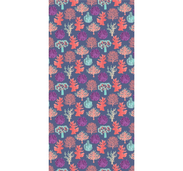 Toile fenêtre fleurs et plantes motifs de corail colorés - TenStickers