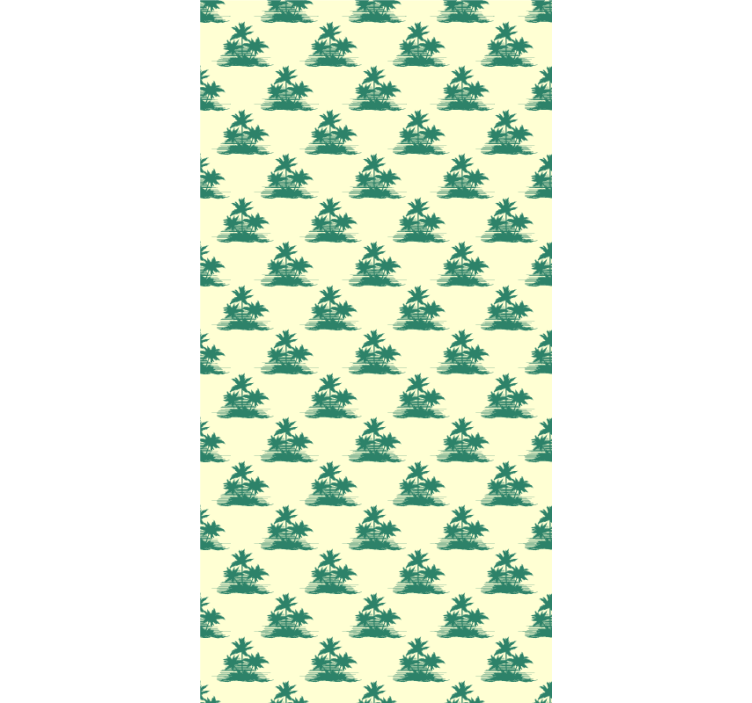 Toile fenêtre arbre silhouettes de palmiers tropicaux - TenStickers