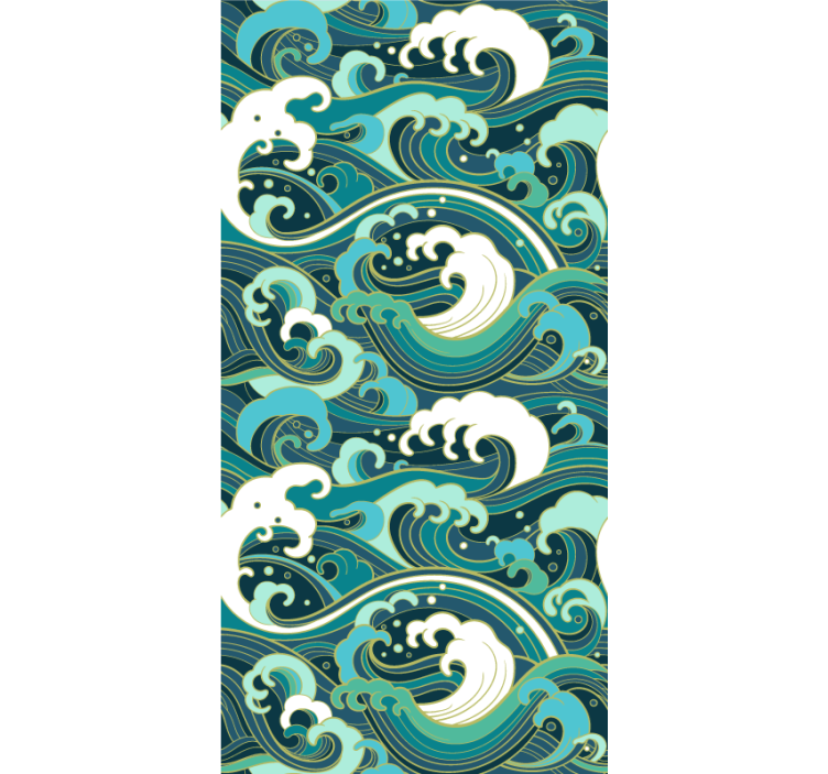 Toile fenêtre original vagues art nouveau - TenStickers