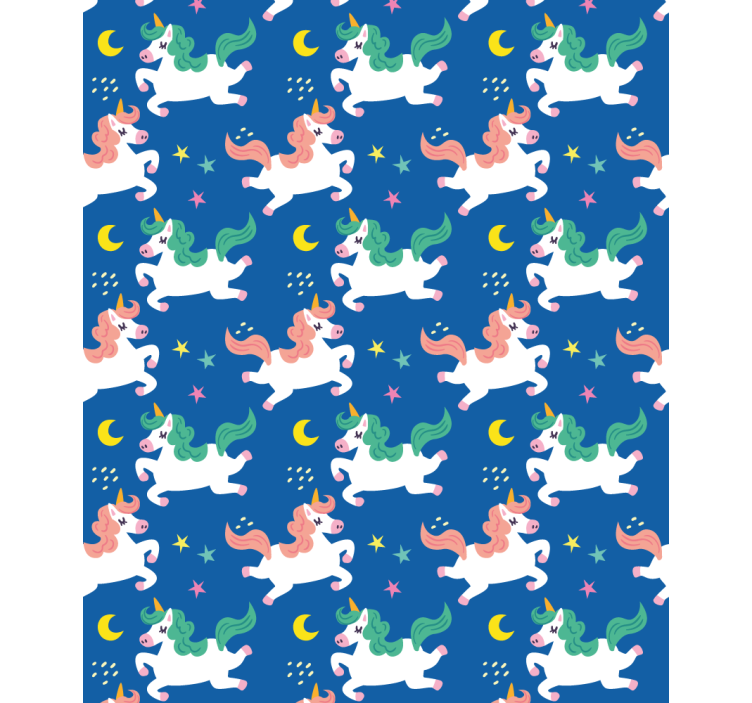 Toile fenêtre animaux licornes au clair de lune - TenStickers