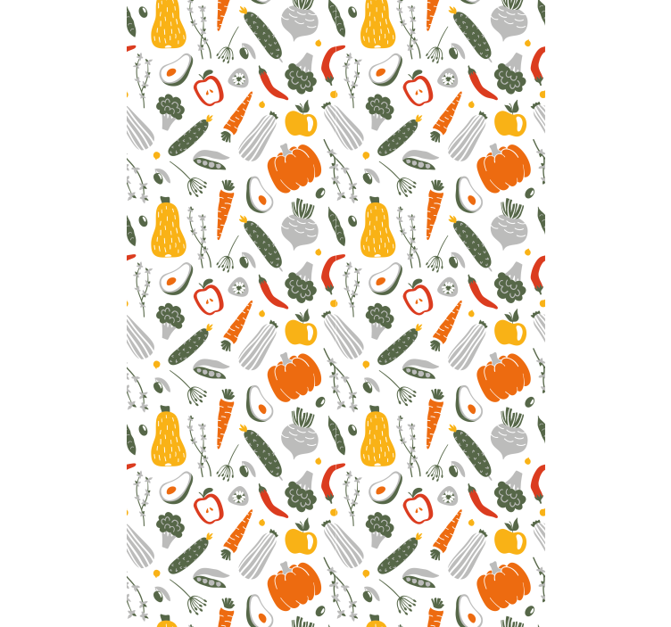 Toile fenêtre fruits et légumes motif coloré et vibrant - TenStickers
