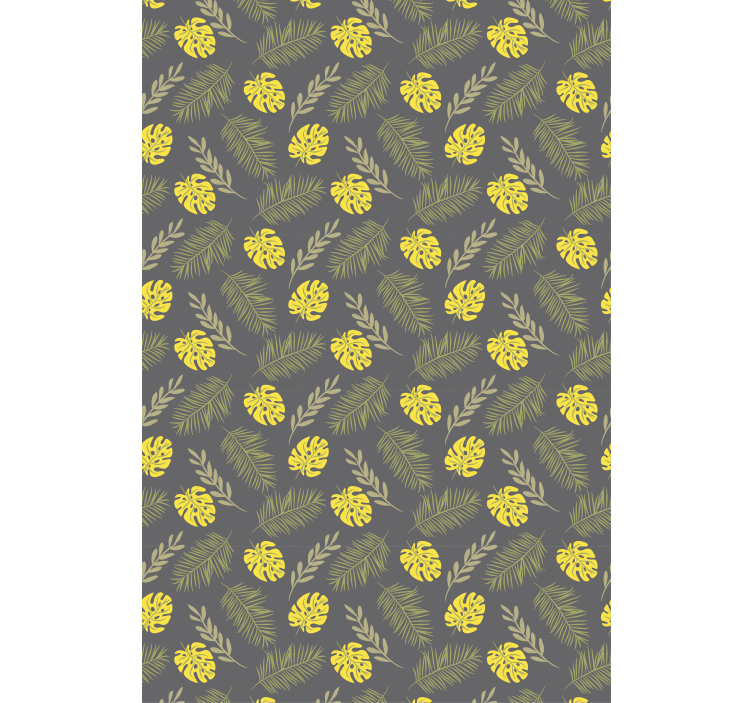 Toile fenêtre fleurs et plantes motif de feuille tropicale - TenStickers
