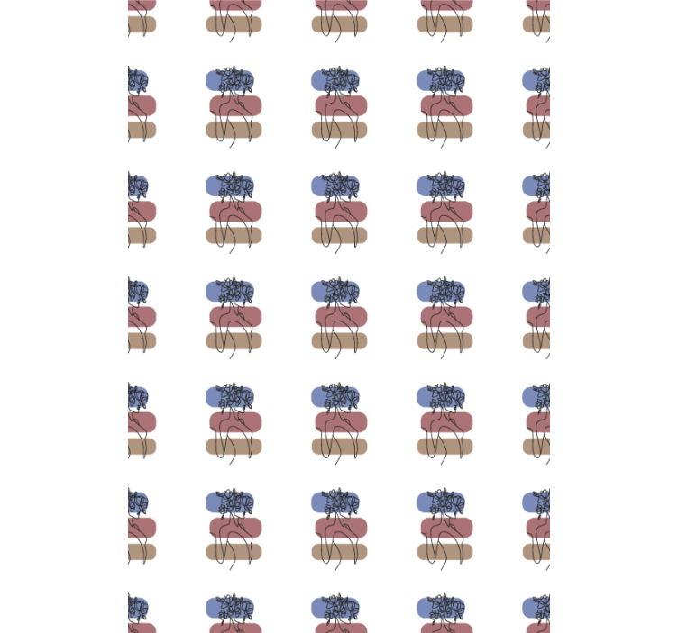 Toile fenêtre fleur conception géométrique de femme - TenStickers