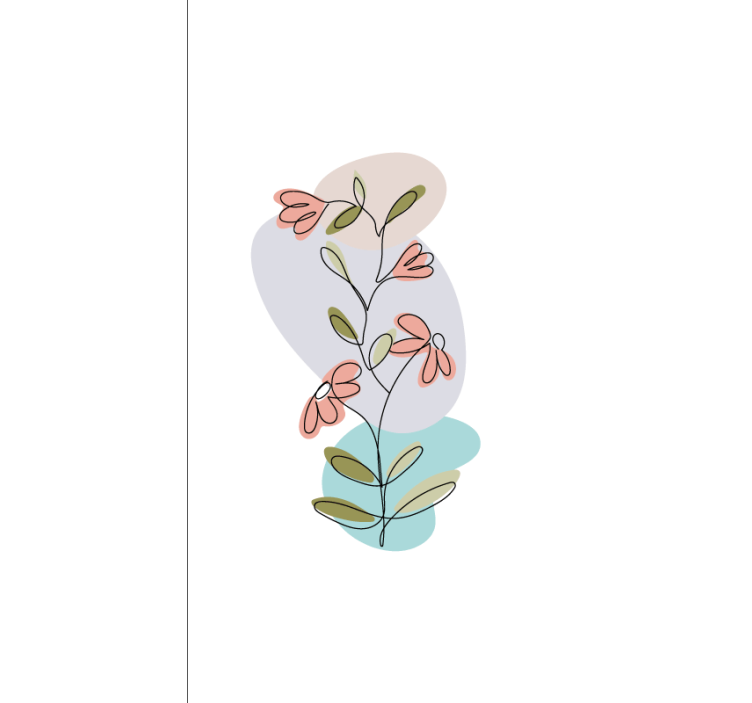 Toile fenêtre fleurs et plantes charmantes tiges florales - TenStickers