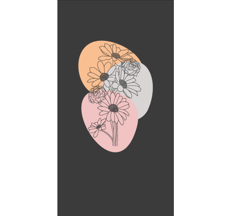 Toile fenêtre fleurs et plantes motifs abstraits - TenStickers