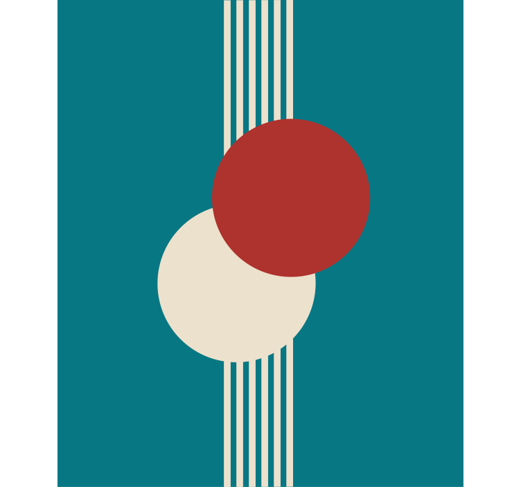 Toile fenêtre moderne composition de cercle géométrique - TenStickers