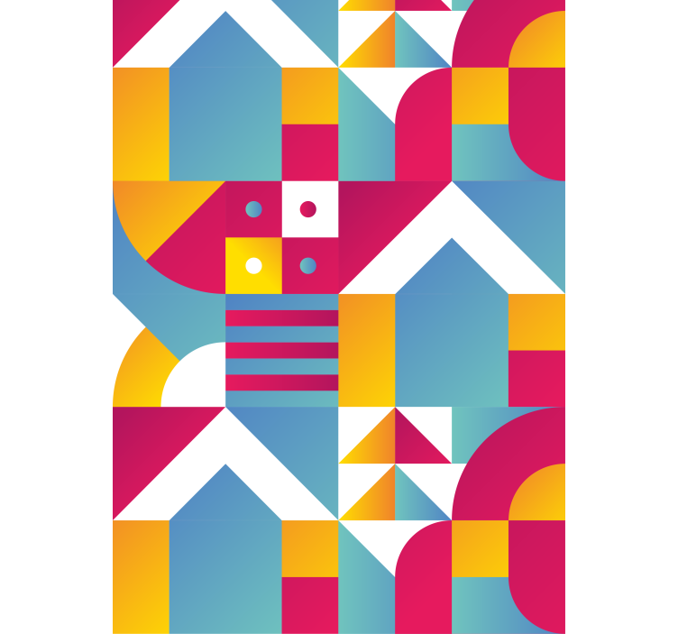 Toile fenêtre moderne motifs géométriques urbains - TenStickers