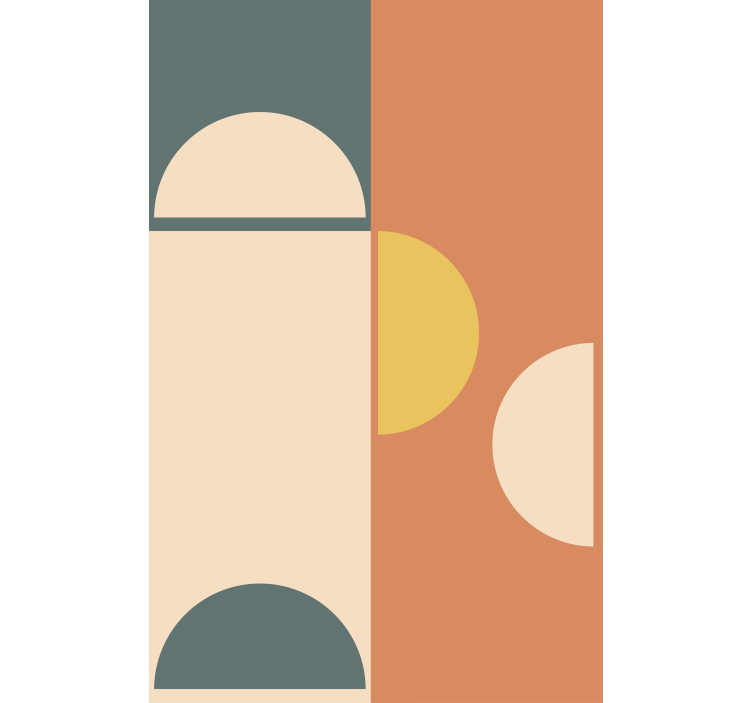 Toile fenêtre moderne motif de cercle géométrique - TenStickers