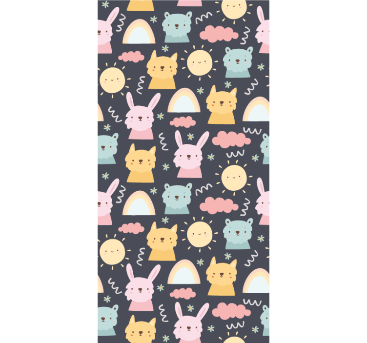 Toile fenêtre amusant motif d'animaux ludiques - TenStickers