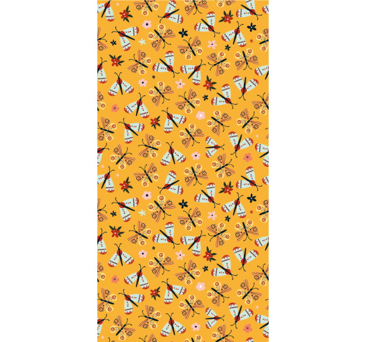 Toile fenêtre papillon conception traditionnelle jaune - TenStickers