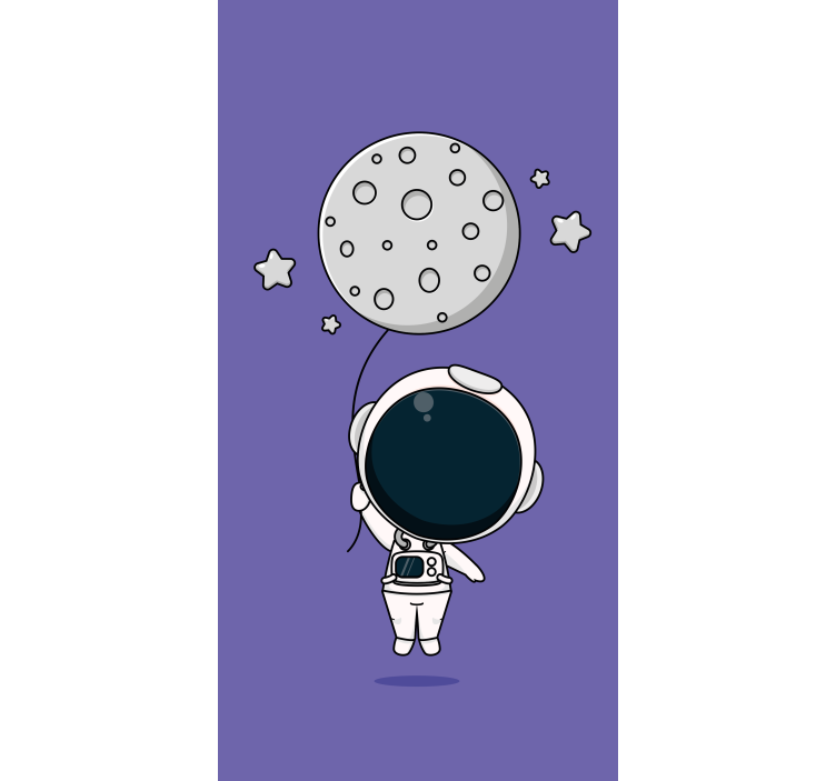 Toile fenêtre amusant astronaute tenant la lune - TenStickers