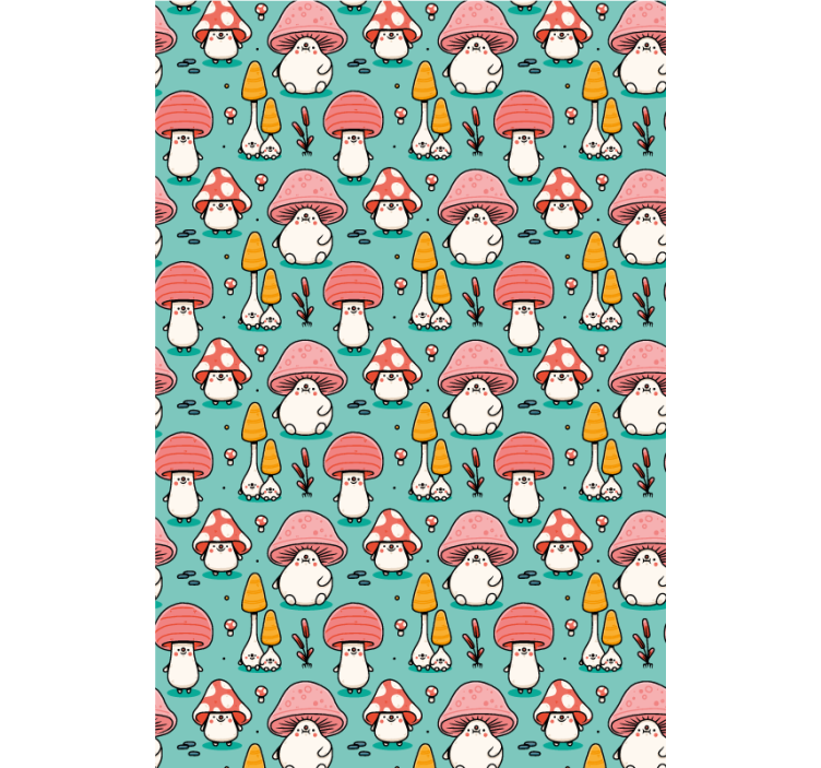 Toile fenêtre chambre enfant personnages champignons bébé - TenStickers
