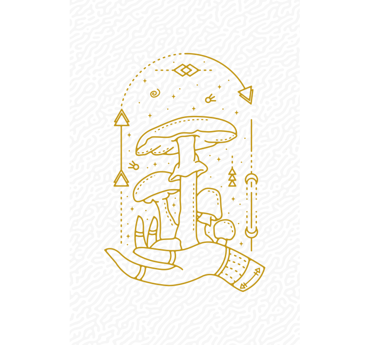 Toile fenêtre fleurs et plantes offrande de main champignon - TenStickers