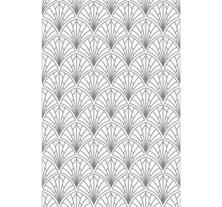 Toile fenêtre élégante motif art déco gris - TenStickers