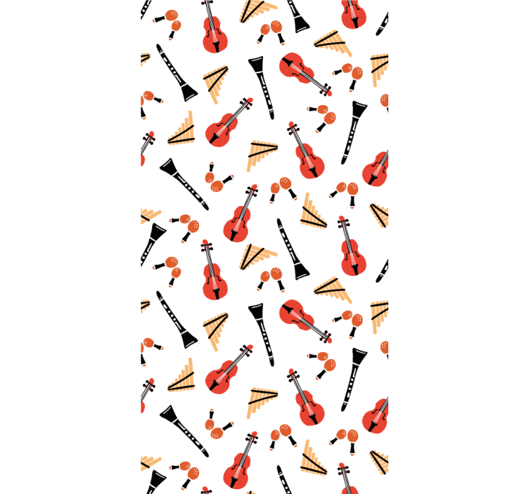 Toile fenêtre original motif d'instruments de musique - TenStickers