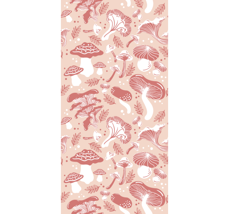 Toile fenêtre fleurs et plantes motif varié de champignons - TenStickers