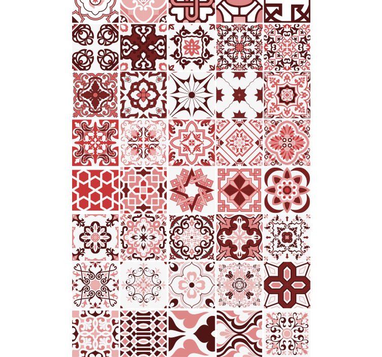 Stores salle de bain sticker rose et rouge - TenStickers