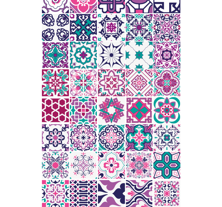 Toile fenêtre textures et motifs motif carreaux géométriques - TenStickers