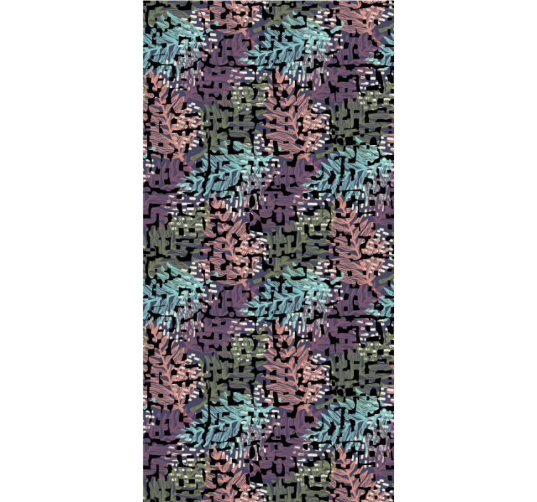 Toile fenêtre fleurs et plantes motif à motifs de feuillage - TenStickers