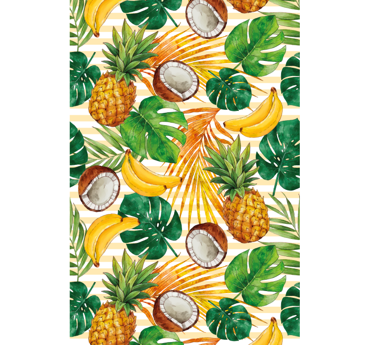 Toile fenêtre cuisine conception de fruits tropicaux - TenStickers