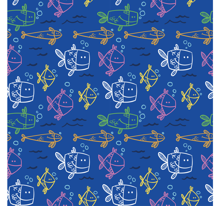 Toile fenêtre animaux motif de poisson amusant - TenStickers