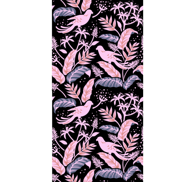 Toile fenêtre animal motifs d'oiseaux tropicaux - TenStickers