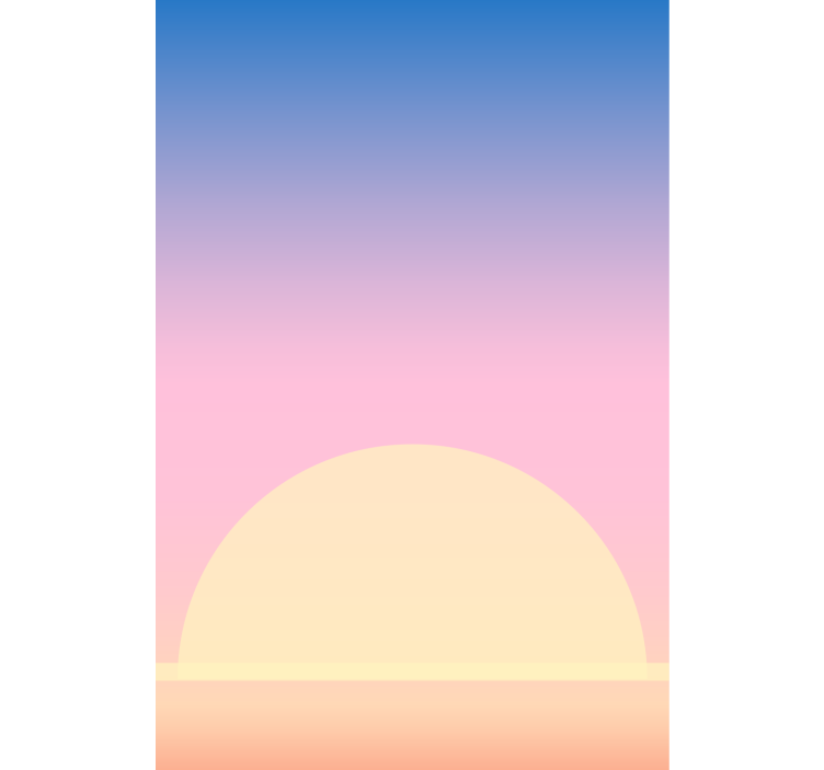 Toile fenêtre dessin horizon de coucher de soleil - TenStickers