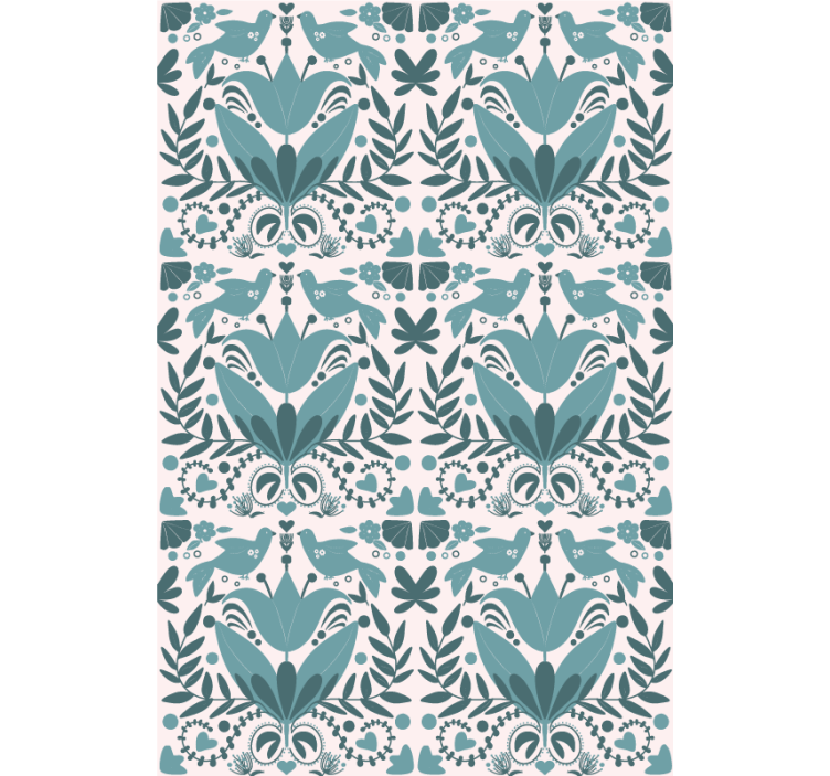 Toile fenêtre fleurs et plantes modèle avec des oiseaux - TenStickers