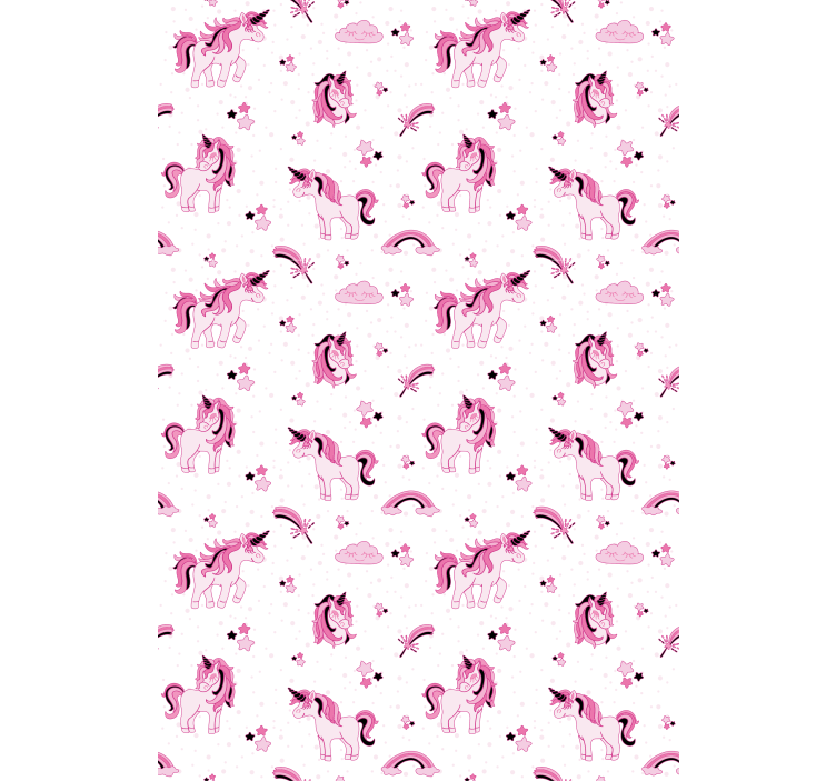 Toile fenêtre chambre enfant imprimé fantaisie licorne - TenStickers