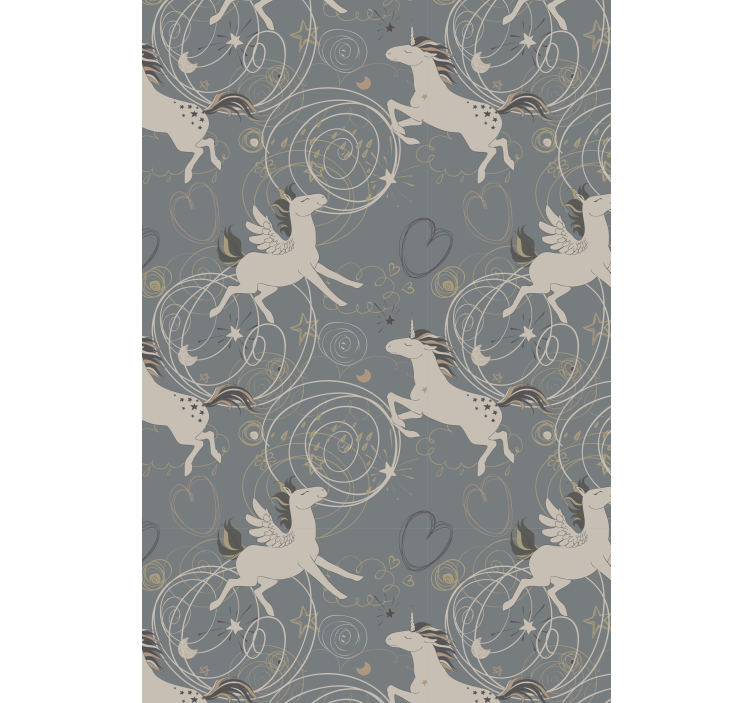 Toile fenêtre chambre enfant motif de licornes magiques - TenStickers