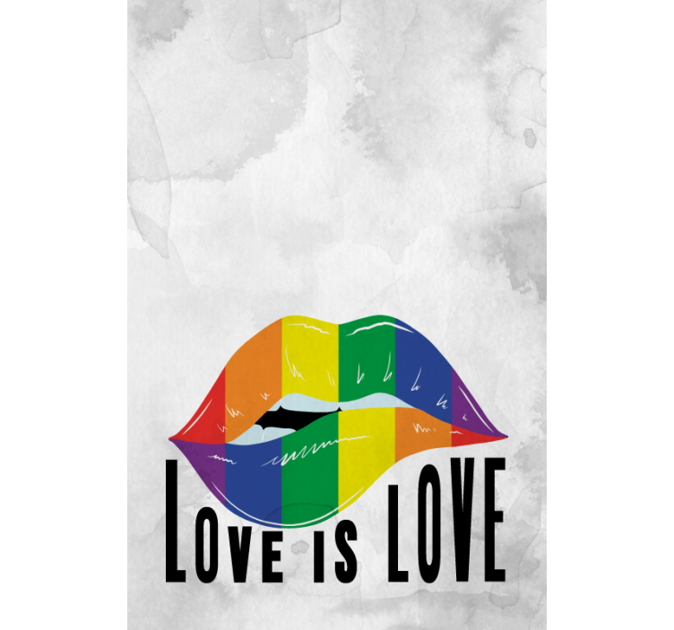 Toile fenêtre avec phrase art des lèvres arc-en-ciel - TenStickers