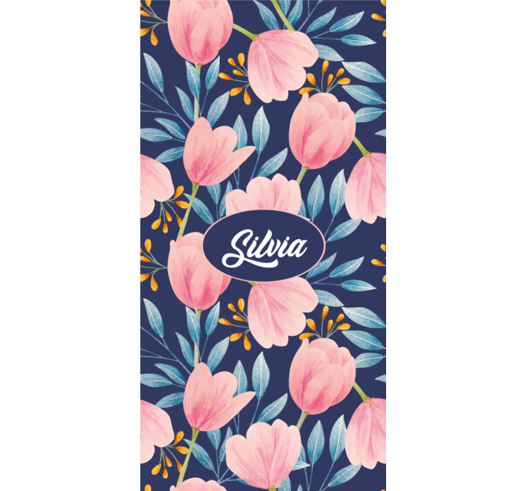 Toile fenêtre fleurs et plantes motif floral rose - TenStickers