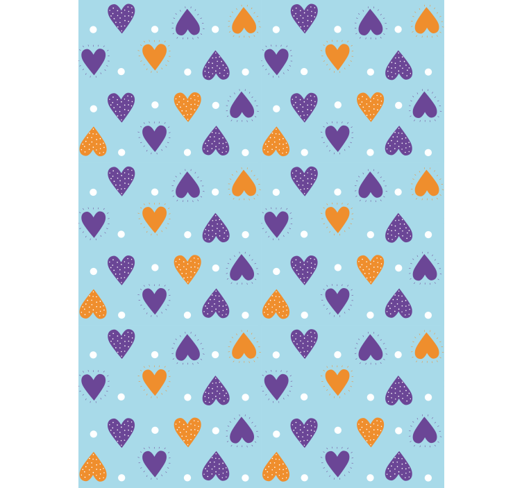 Toile fenêtre romantique motif coeur bleu - TenStickers