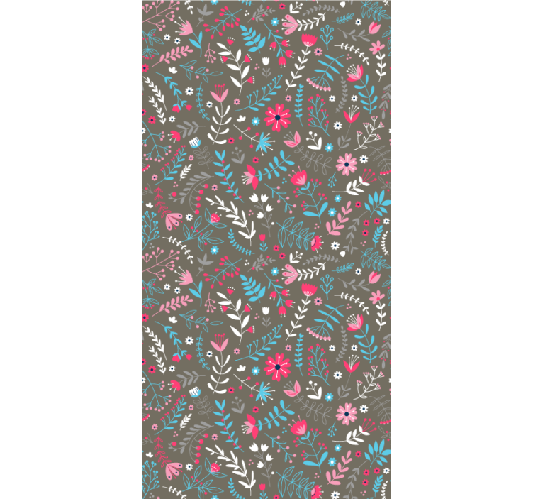 Toile fenêtre fleurs et plantes motif coloré et décalé - TenStickers