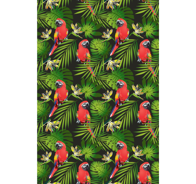 Toile fenêtre animaux perroquets tropicaux colorés - TenStickers