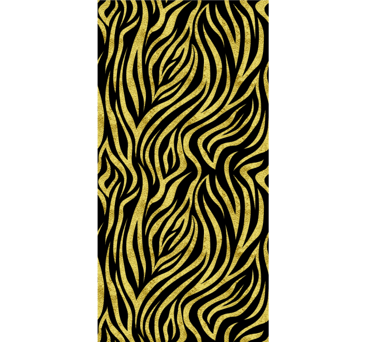 Toile fenêtre animal imprimé tigre jaune stylisé - TenStickers