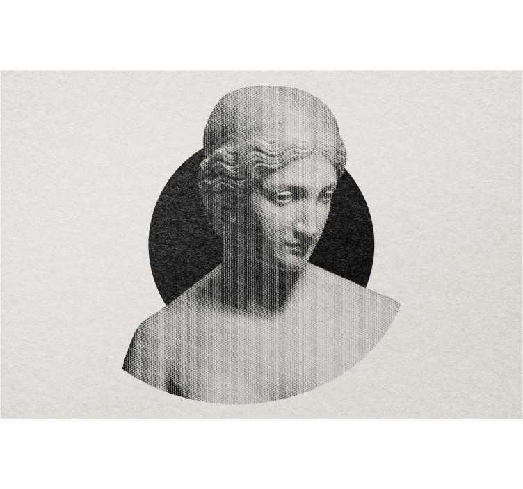 Toile fenêtre dessin buste de sculpture traditionnelle - TenStickers