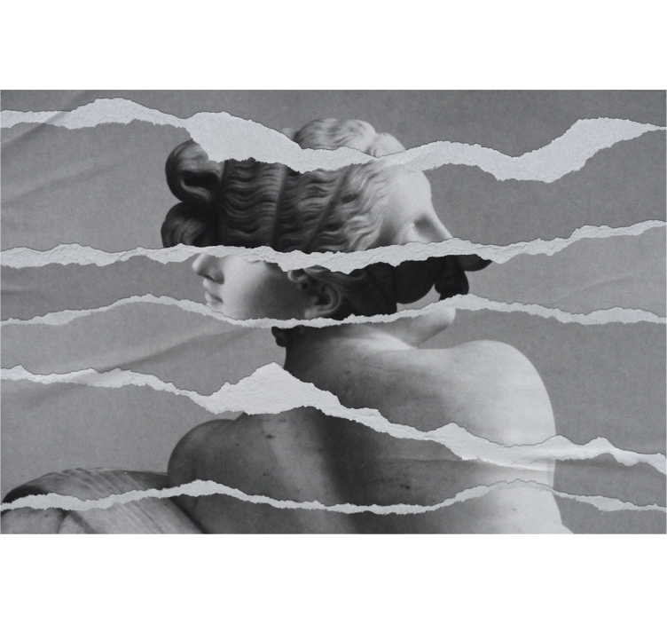 Toile fenêtre dessin buste sculpture hommage - TenStickers