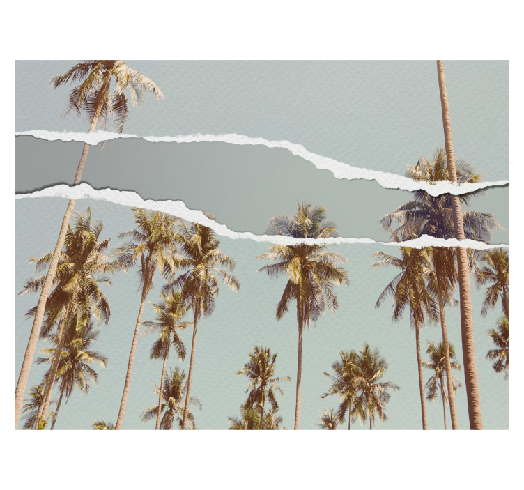 Toile fenêtre arbre conception d'été de palmier - TenStickers