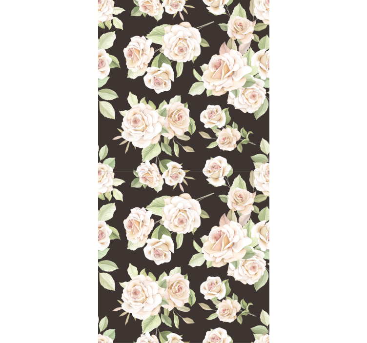 Toile fenêtre fleur thème rose élégant - TenStickers