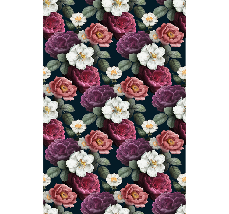 Toile fenêtre fleur composition de fleurs Élégantes - TenStickers