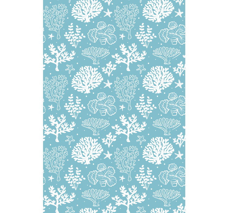 Toile fenêtre fleurs et plantes silhouettes de corail - TenStickers