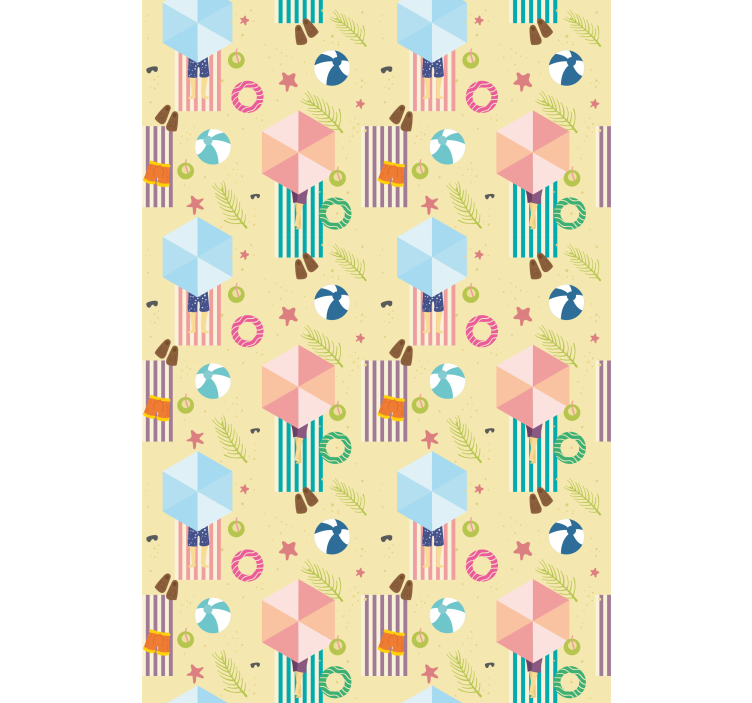 Toile fenêtre amusant motif de parasol de plage - TenStickers