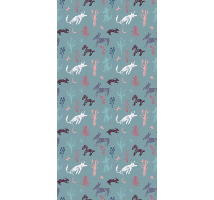 Toile fenêtre animaux motif de bêtes des bois - TenStickers