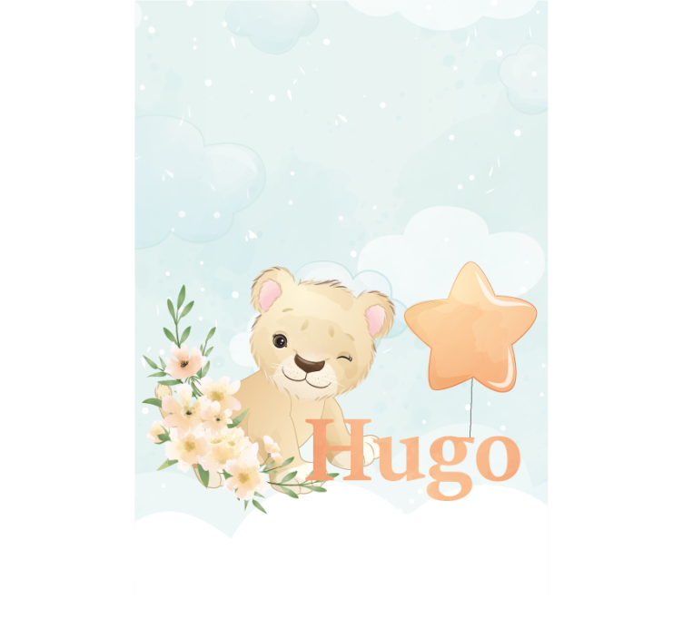 Toile fenêtre chambre bébé lionceau personnalisé - TenStickers