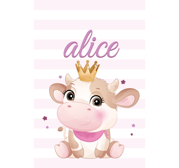 Stores bébés Vache mignonne pour fille avec nom - TenStickers