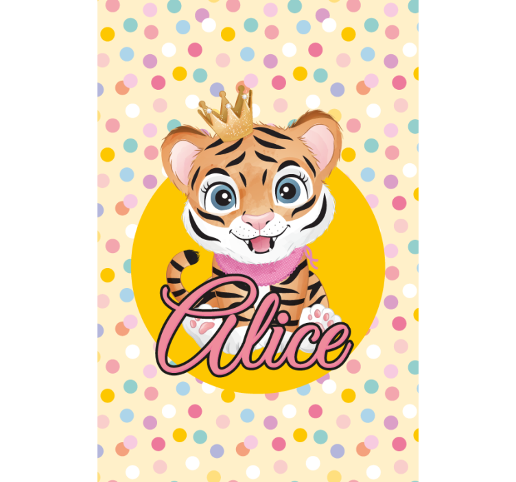 Toile fenêtre chambre enfant bébé tigre personnalisé - TenStickers