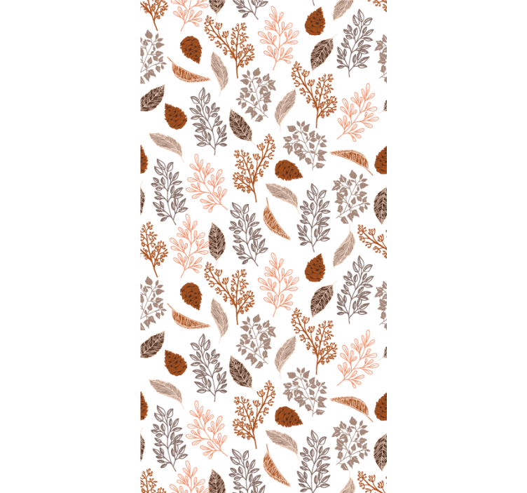Toile fenêtre fleurs et plantes motif marron d'automne - TenStickers