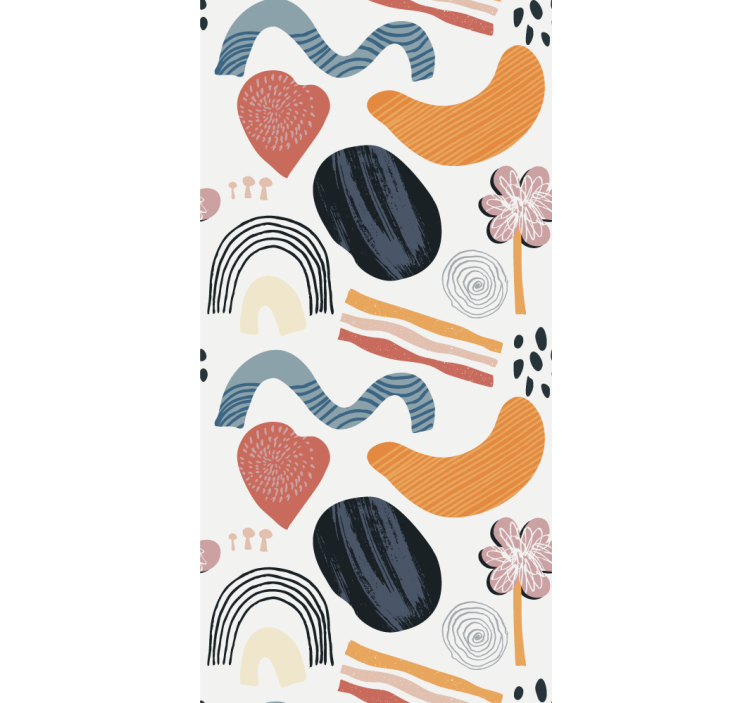 Toile fenêtre dessin formes pastel abstraites - TenStickers