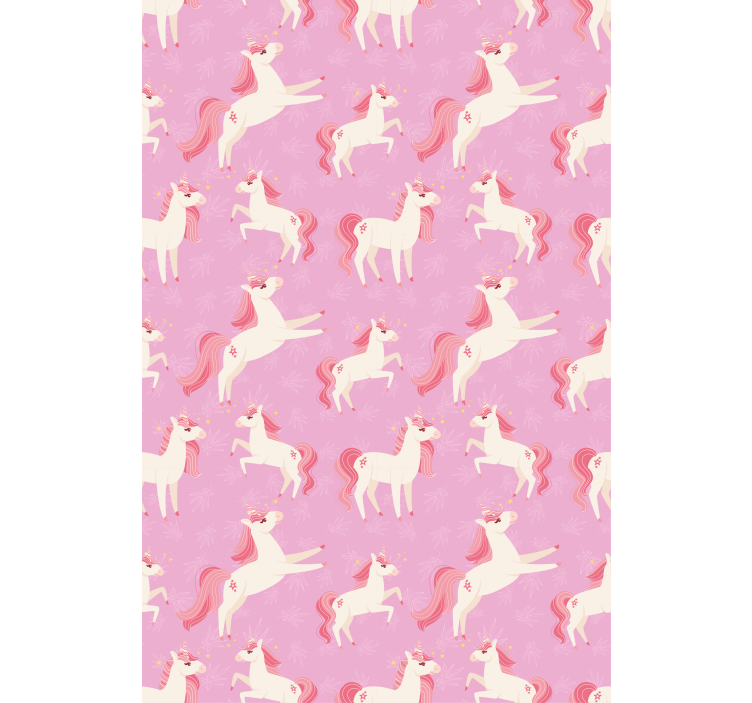 Toile fenêtre chambre enfant fantaisie de licorne rose - TenStickers